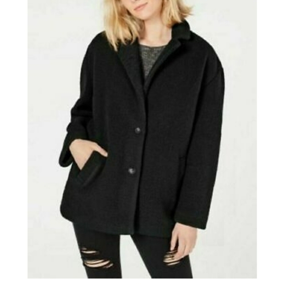 Collection B Jackets & Blazers - NEW Collection B Juniors' Faux-Fur Teddy Coat Black